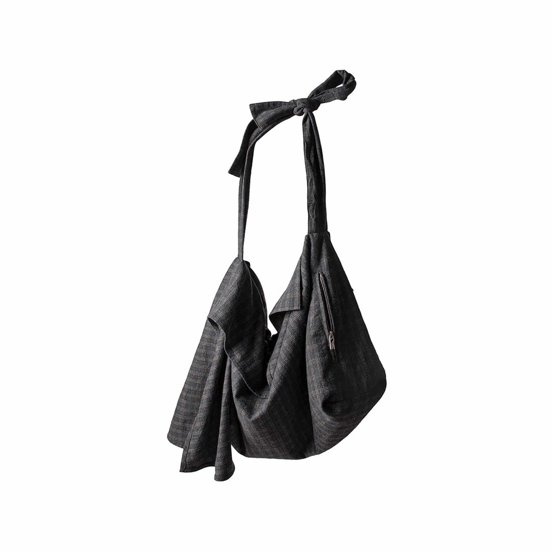 RELABEL Plaid Wool-Blended Knot Handle Hobo Bag-Bag-One Size-Free Shipping Leatheretro