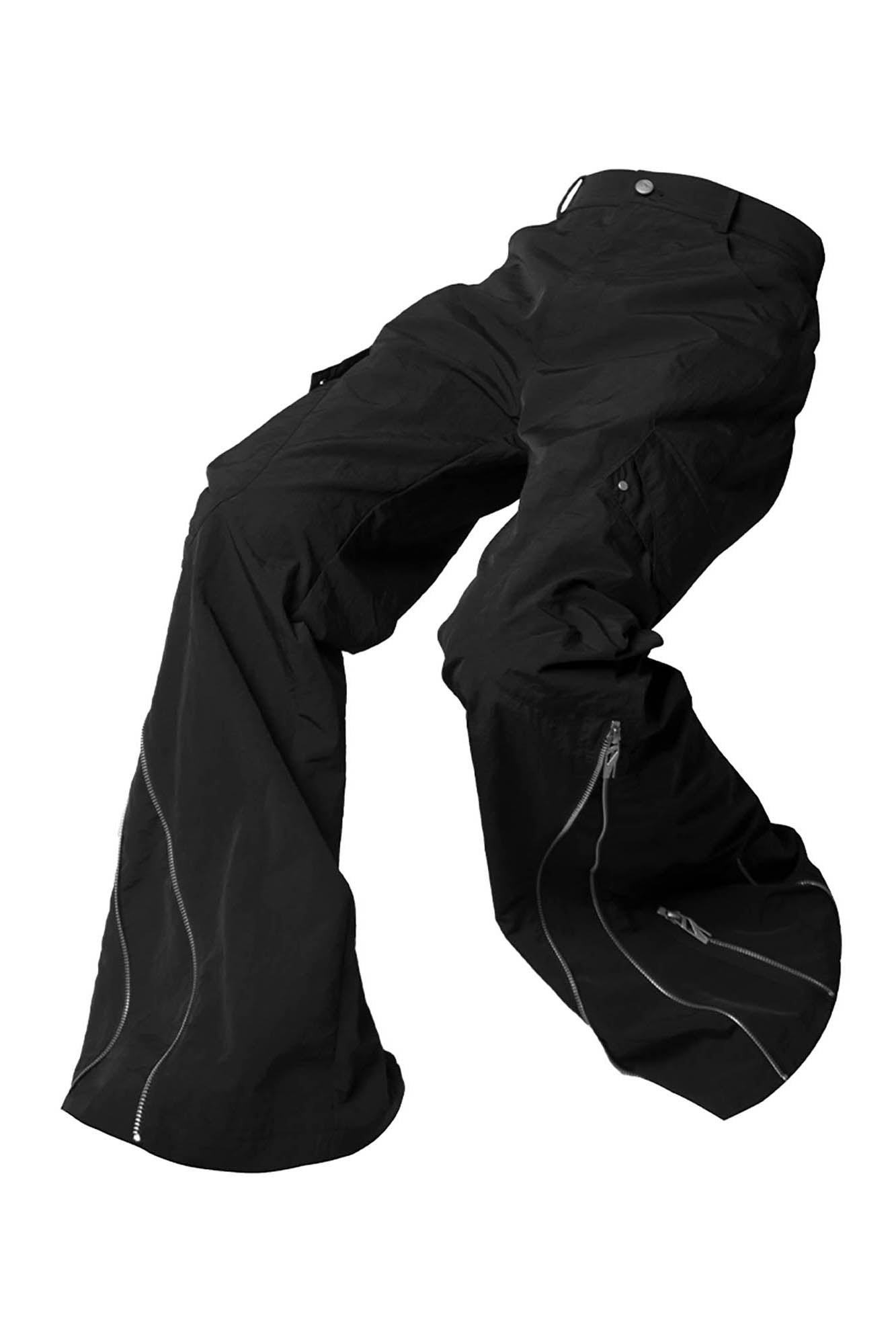 RELABEL Flared Multi-Zip Cargo Pants-Pants-S-Free Shipping Leatheretro