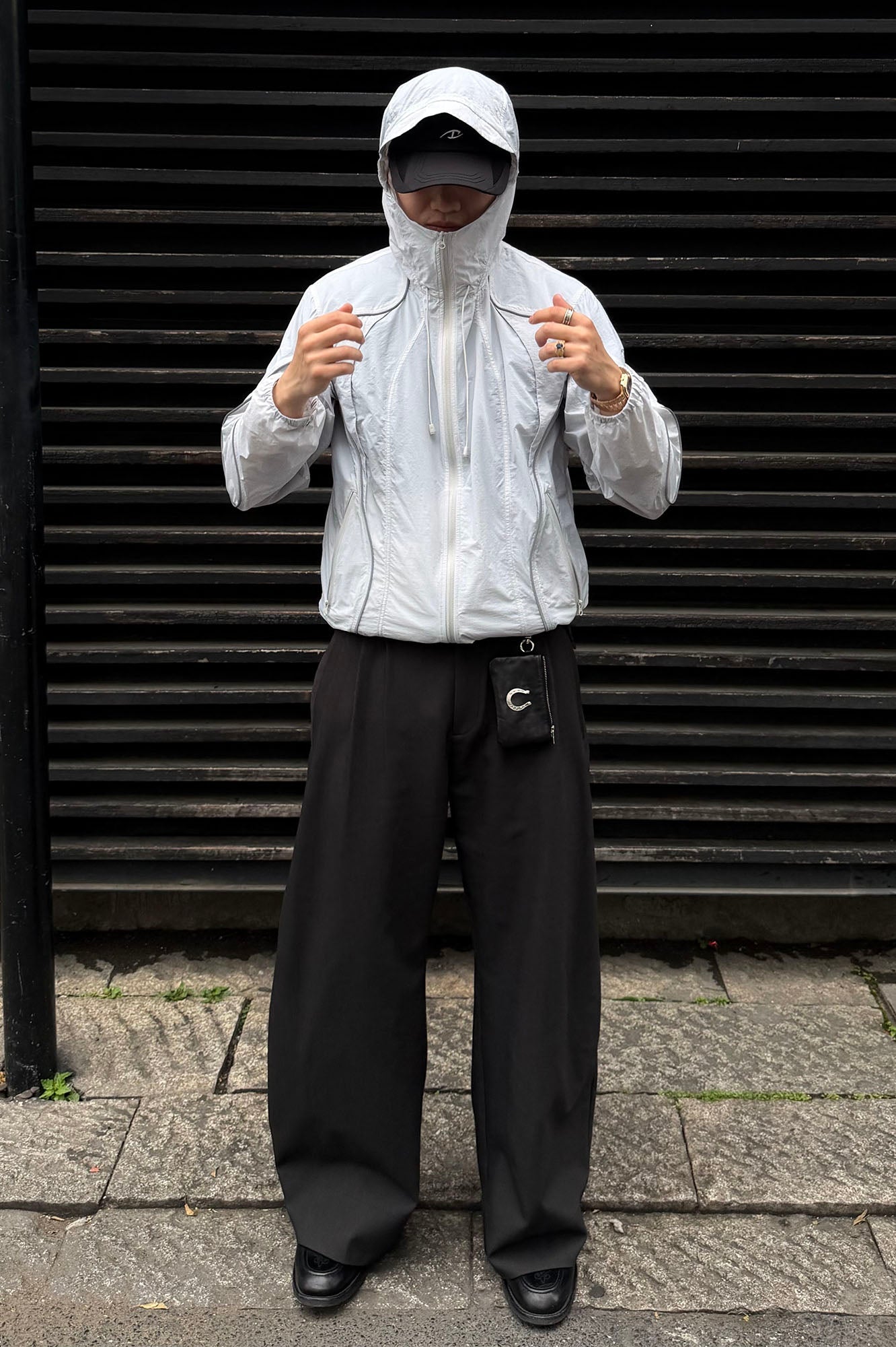 CATSSTAC Wool-Blend Multi-Pleats Oversized Trousers-Pants-M-Black-Free Shipping Leatheretro