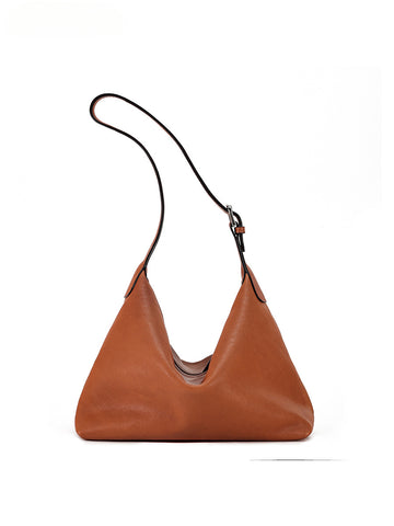 Vegetable-Tanned Leather Shoulder Bag-Black-Free Shipping Leatheretro