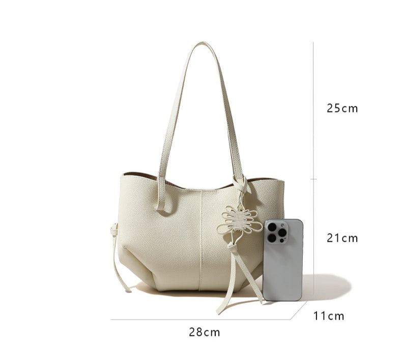 Women's Genuine Leather Tote Bag-Shoulder Bags-black-Free Shipping Leatheretro