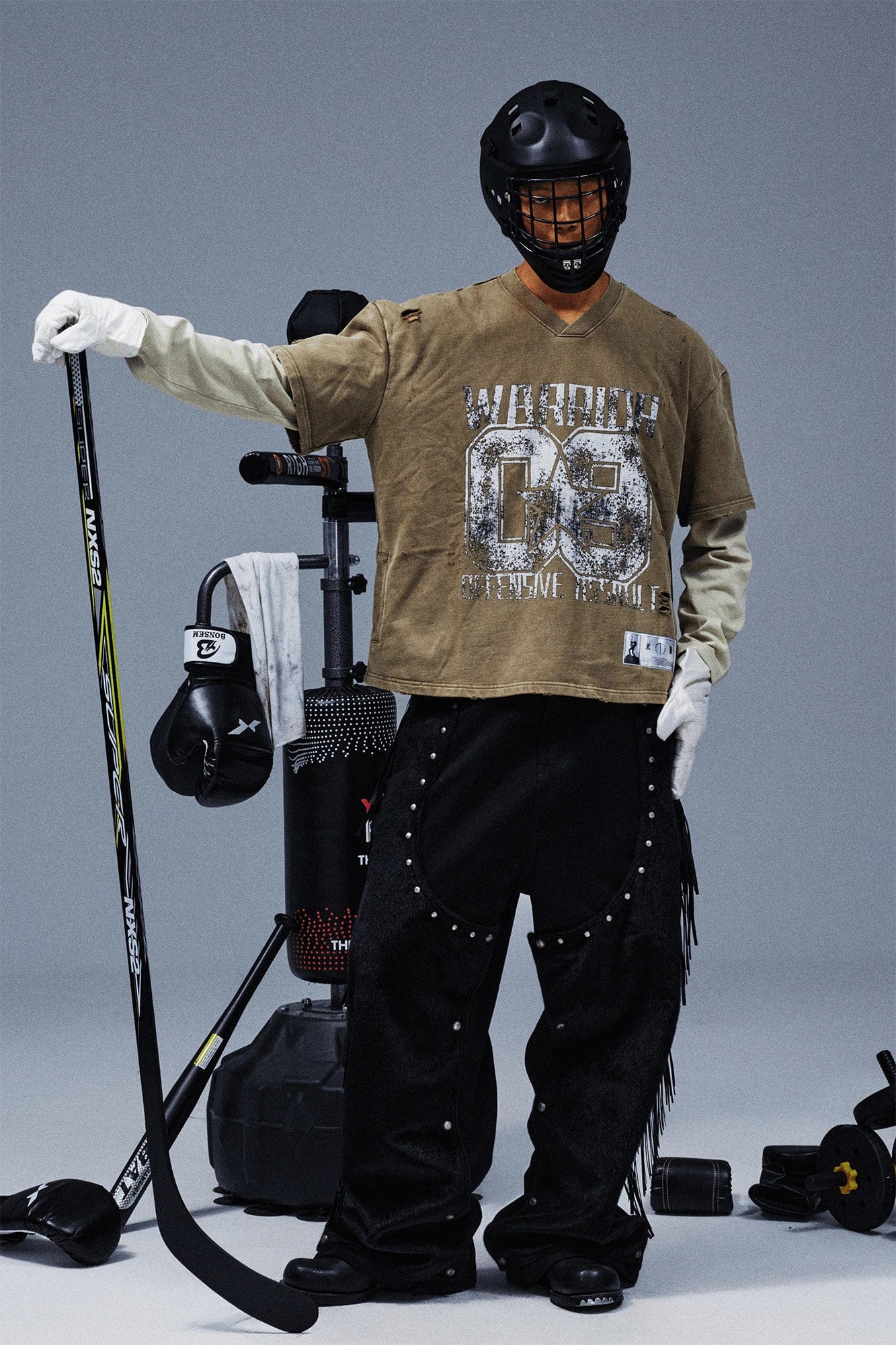 TECNINEGROUP No.09 Distressed Layered Long-Sleeve Tee-L/S Tee-S-Free Shipping Leatheretro