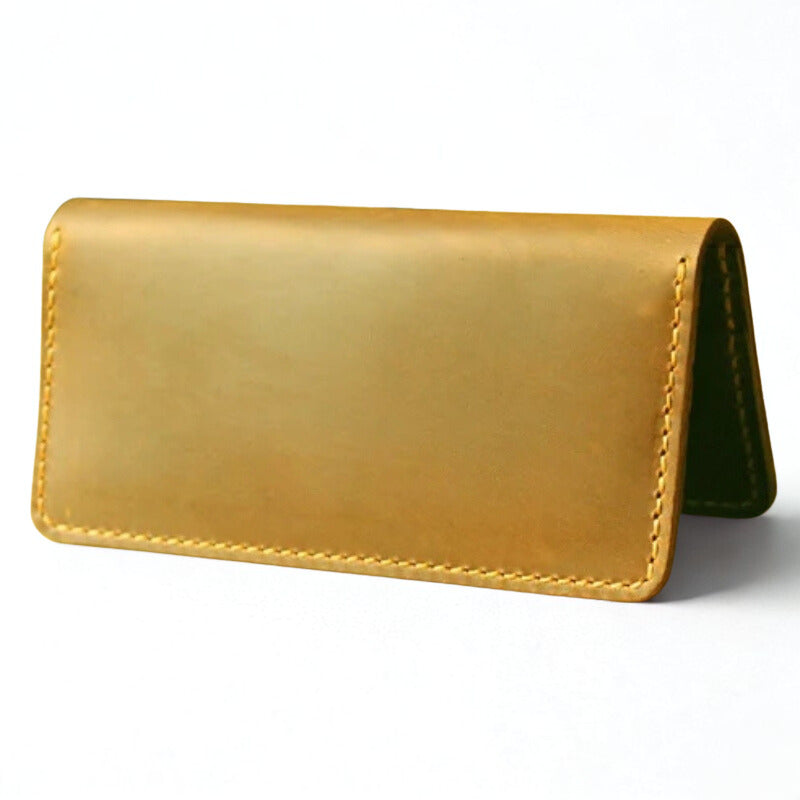 Handmade Vintage Crazy Horse Genuine Leather Wallet - Men Stylish Clutch Bag Purse-Wallets & Money Clips-Black without button-Free Shipping Leatheretro