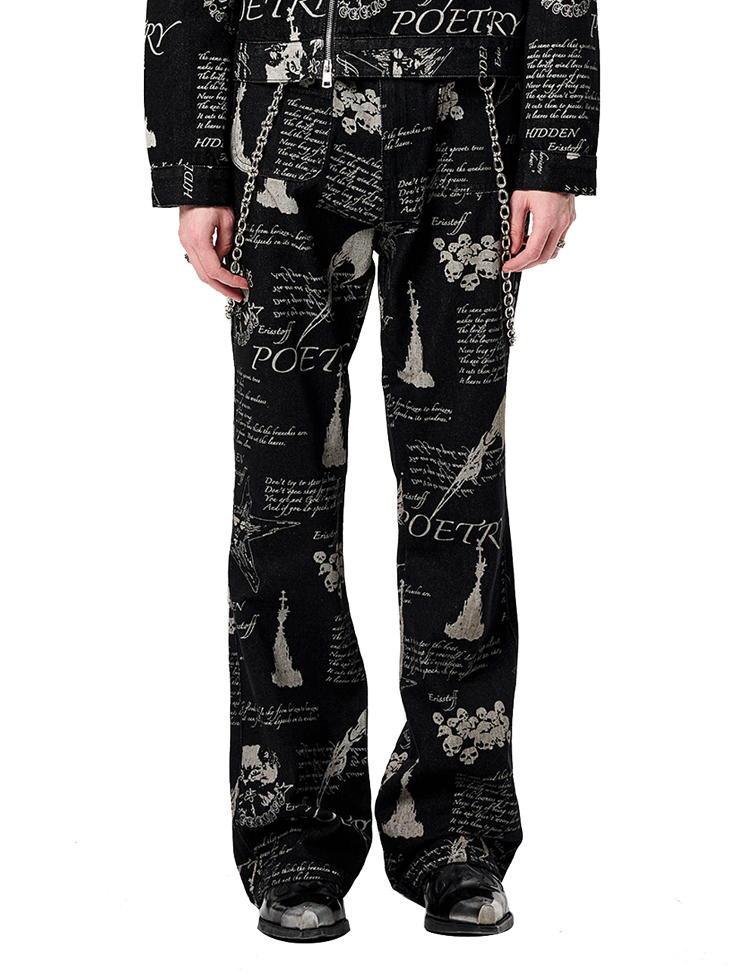 CYCYCY Punk Washed Graffiti Jeans-Jeans-XS / 28"-Free Shipping Leatheretro
