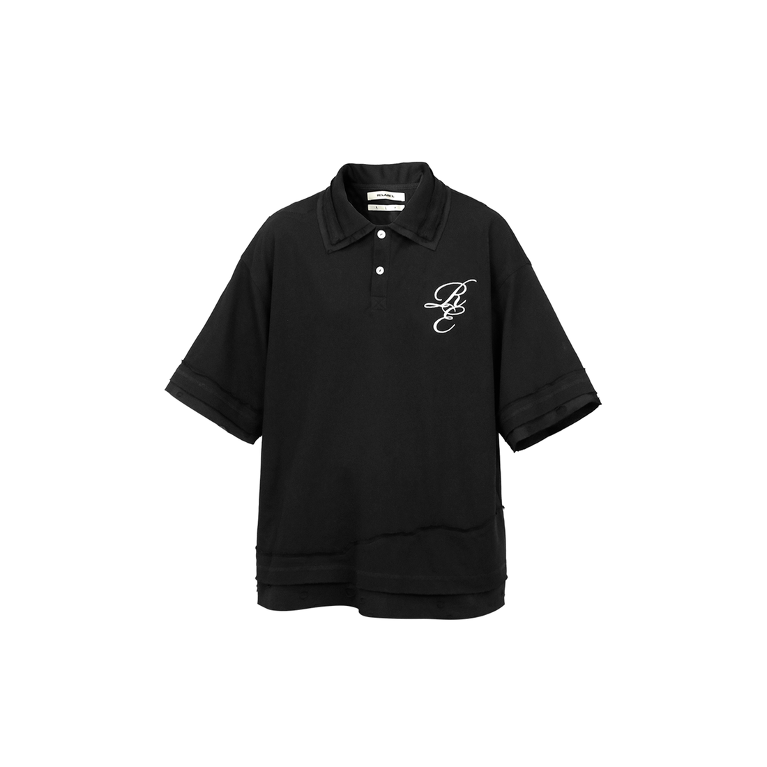 RELABEL Spliced Embroidered Polo Shirt-T Shirt-XS-Free Shipping Leatheretro
