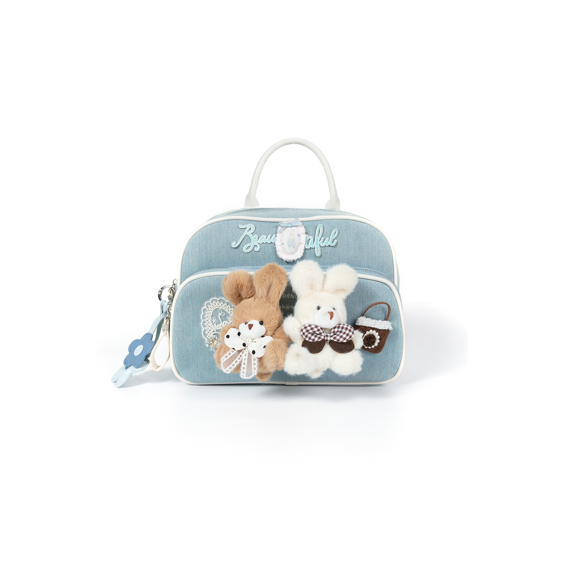 BLING BOX Plush Bunny Denim Convertible Backpack-Bag-One Size (Preorder)-Free Shipping Leatheretro
