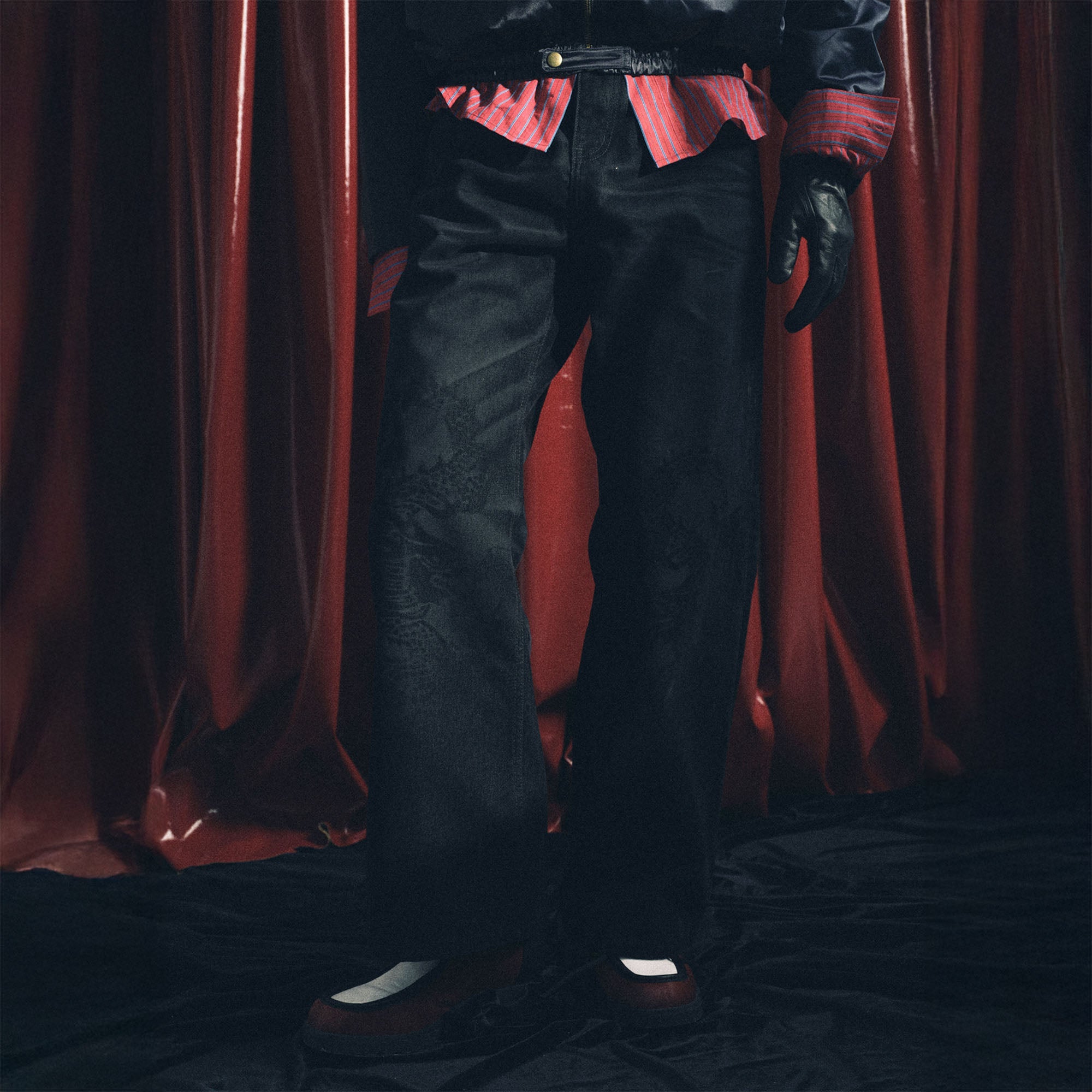 TRECLUB Laser-Etched Dragon Flock Jeans-Jeans-S-Free Shipping Leatheretro