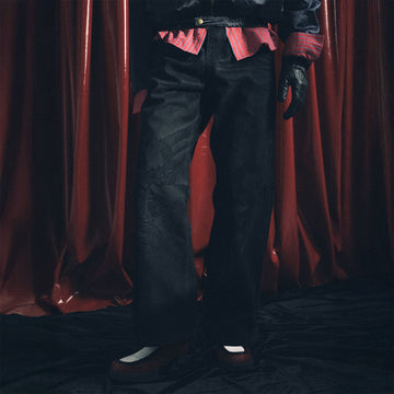 TRECLUB Laser-Etched Dragon Flock Jeans-Jeans-S-Free Shipping Leatheretro