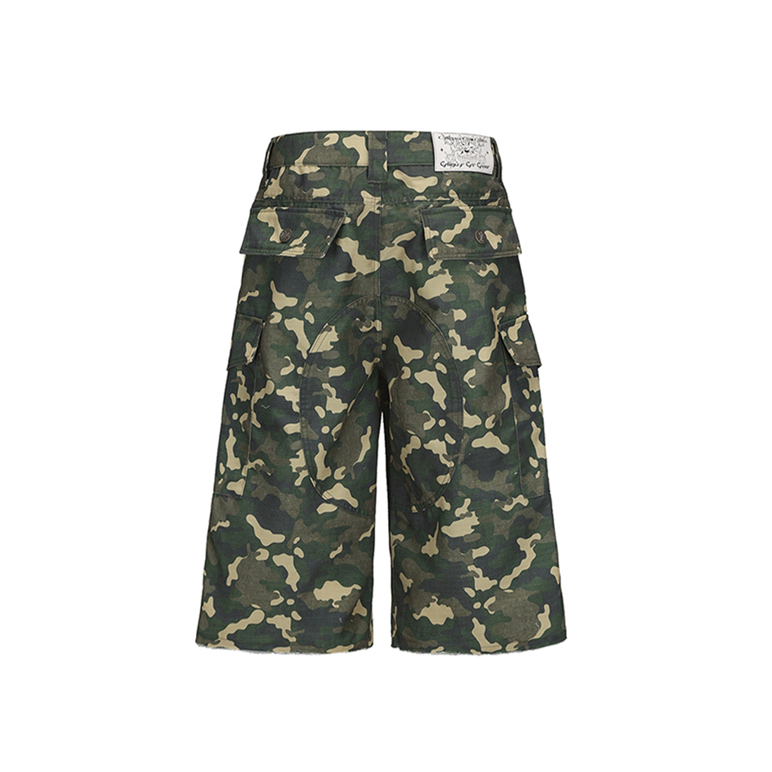 CYCYCY Camo Wide-Leg Cargo Shorts-Shorts-XXS / 28"-Free Shipping Leatheretro