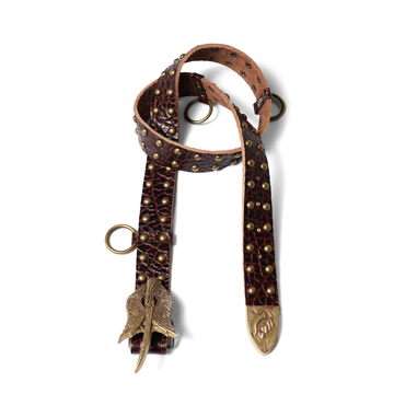 RICHILL Bronze Wing Emblem Cracked Leather Belt-Belt-One Size-Free Shipping Leatheretro