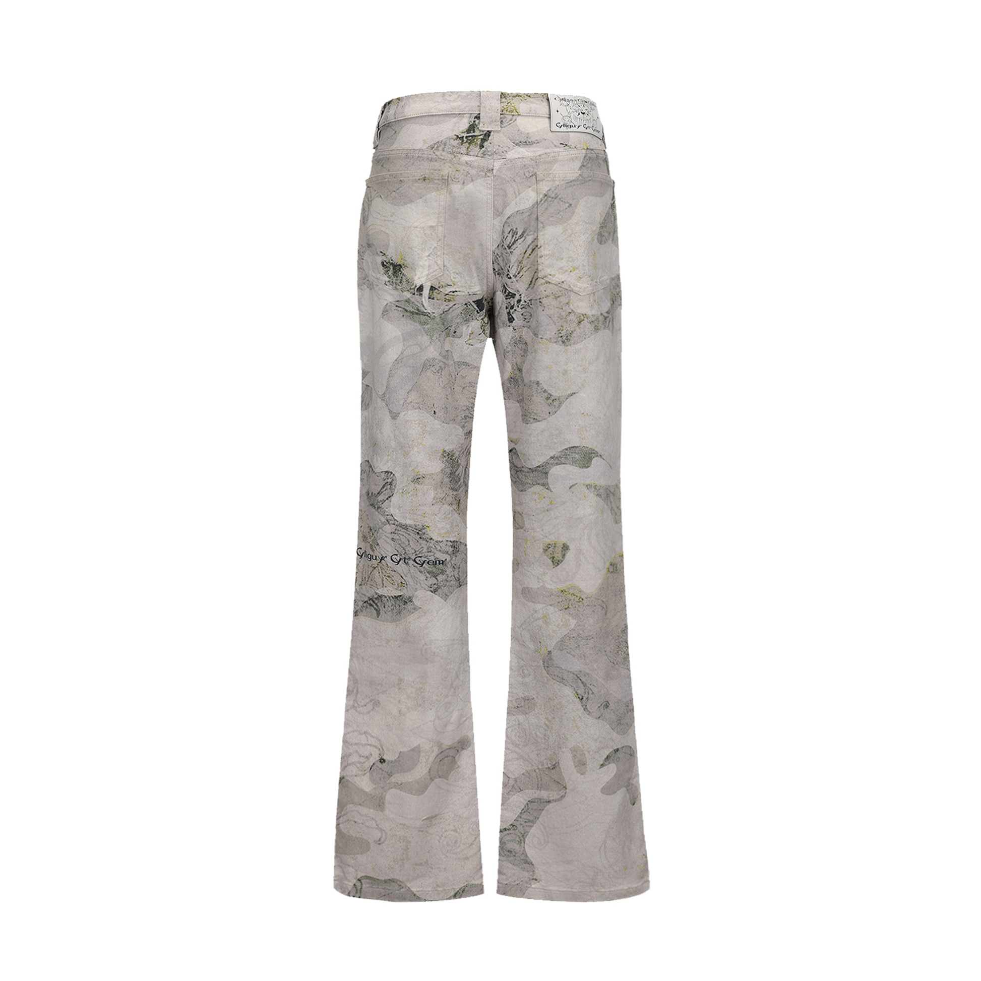 CYCYCY Floral Lace Full-Print Flared Jeans-Jeans-XXS / 27"-Free Shipping Leatheretro