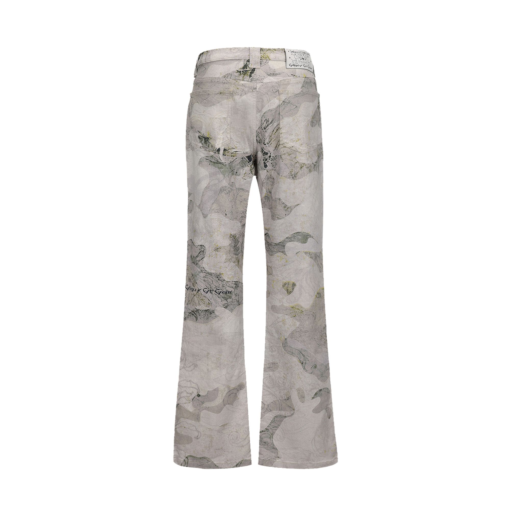 CYCYCY Floral Lace Full-Print Flared Jeans-Jeans-XXS / 27"-Free Shipping Leatheretro