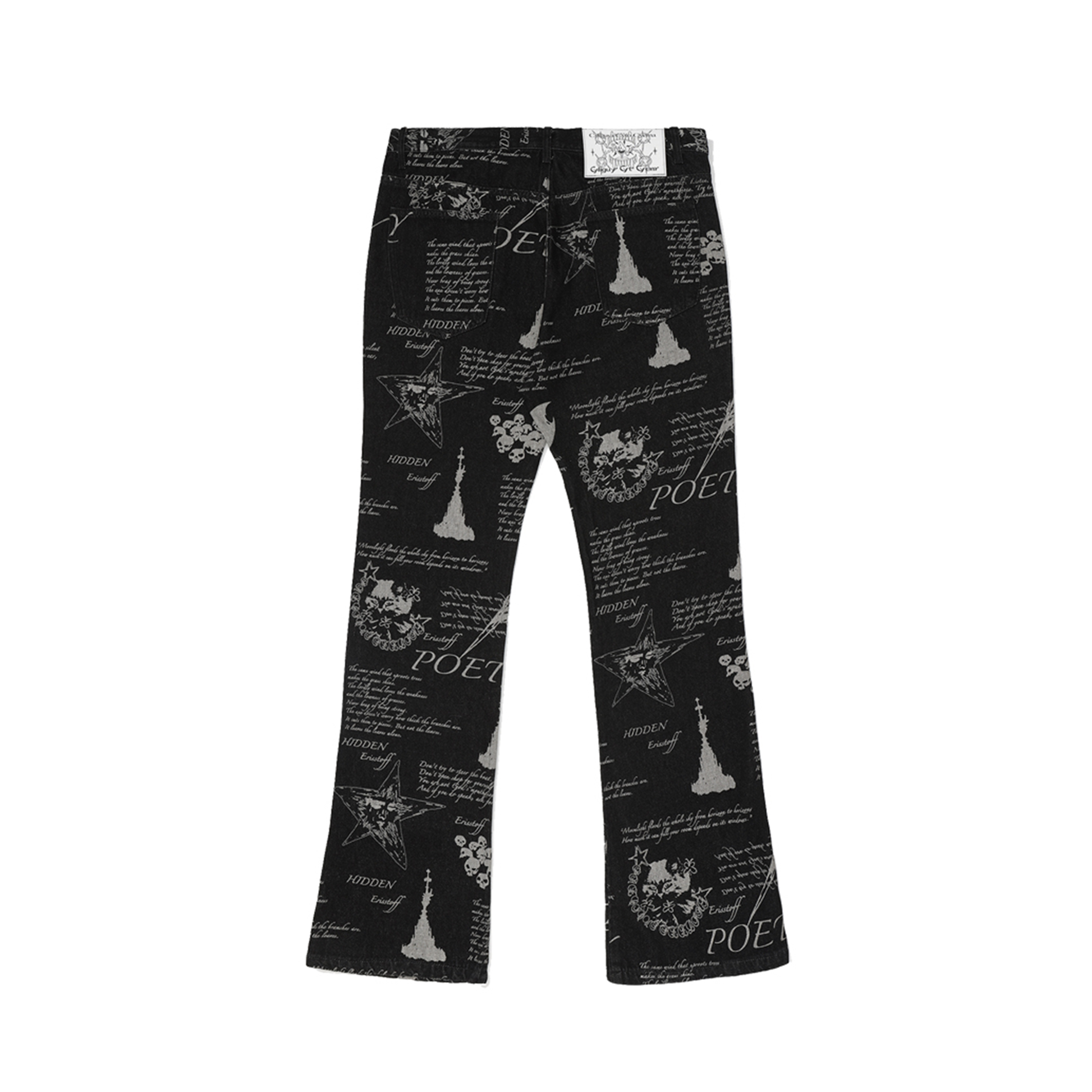 CYCYCY Punk Washed Graffiti Jeans-Jeans-XS / 28"-Free Shipping Leatheretro