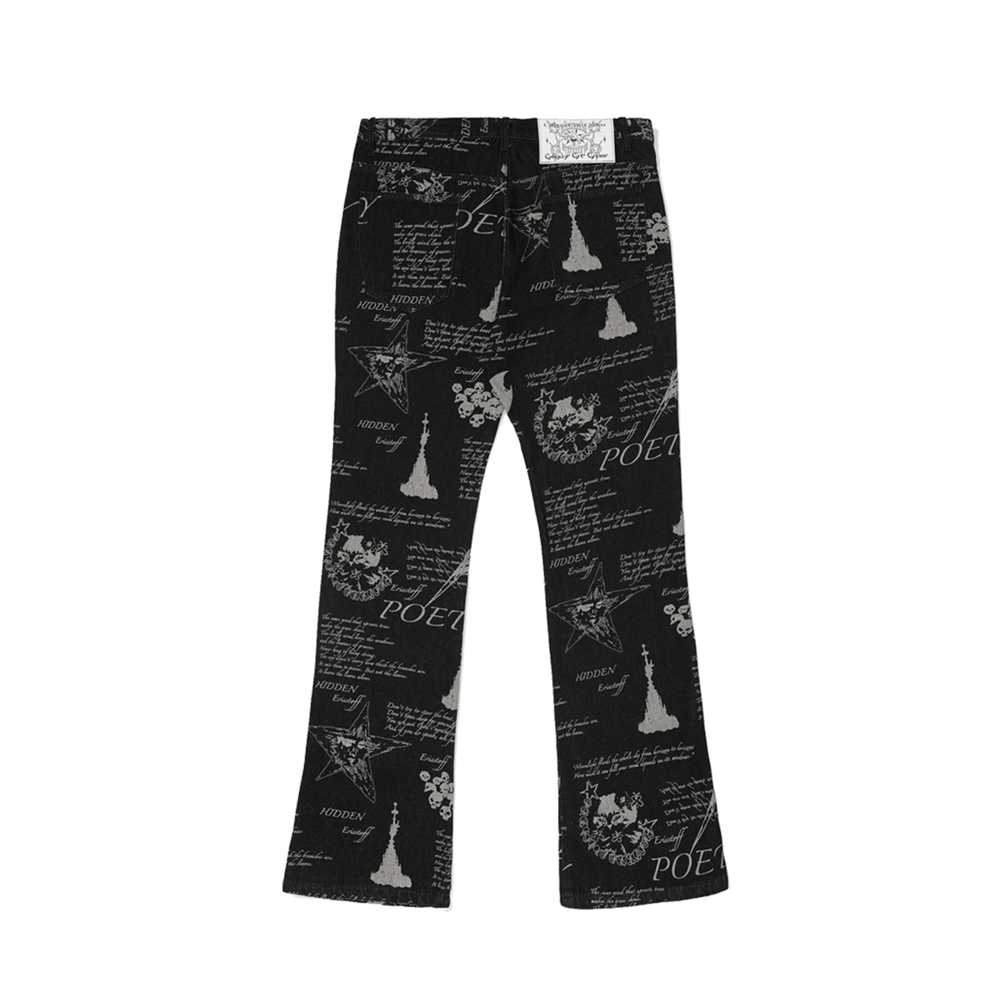 CYCYCY Punk Washed Graffiti Jeans-Jeans-XS / 28"-Free Shipping Leatheretro