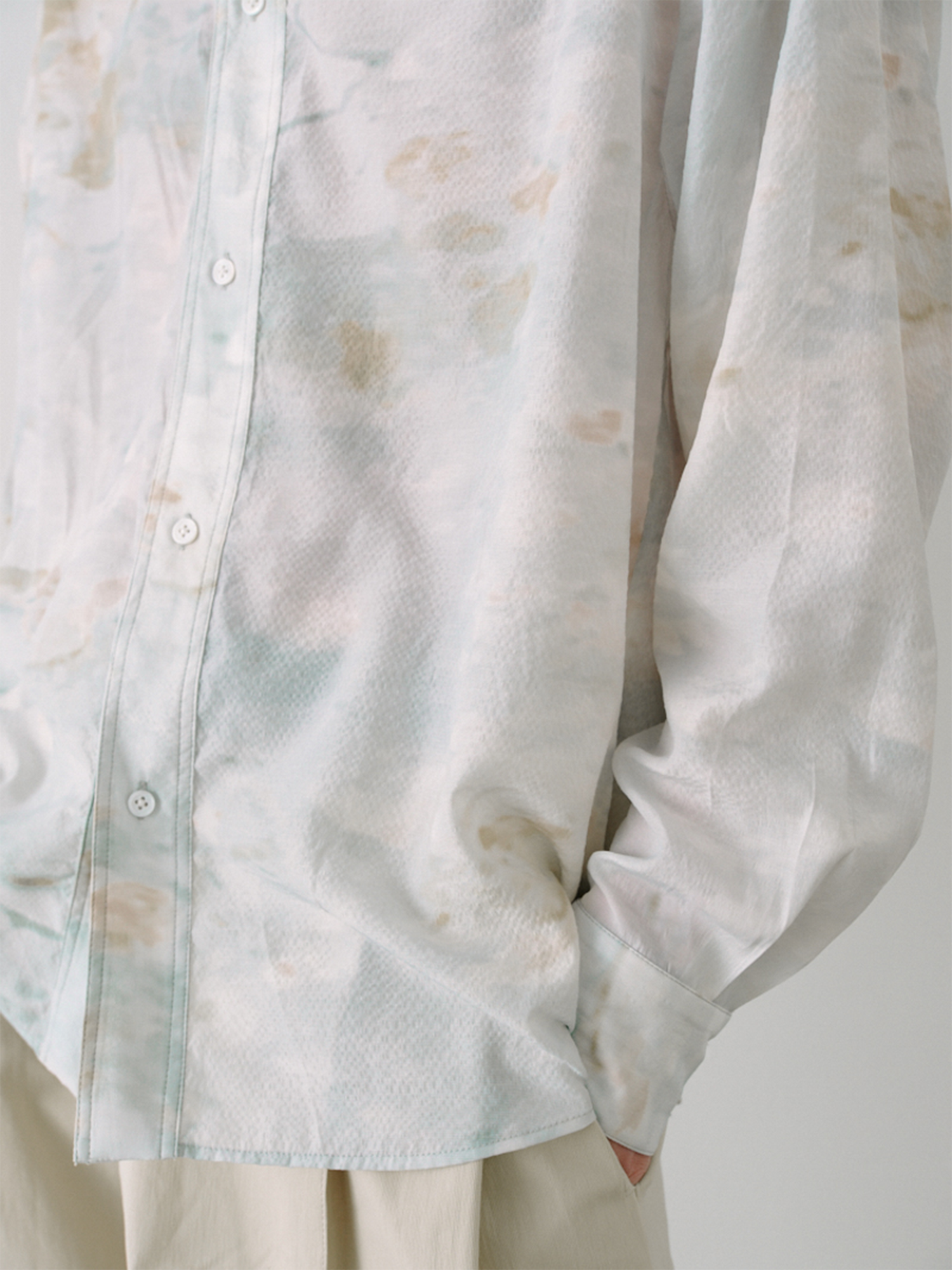 GRAINMUSTARD Washed Tie-Dye Draped Shirt-Shirt-XS-Free Shipping Leatheretro