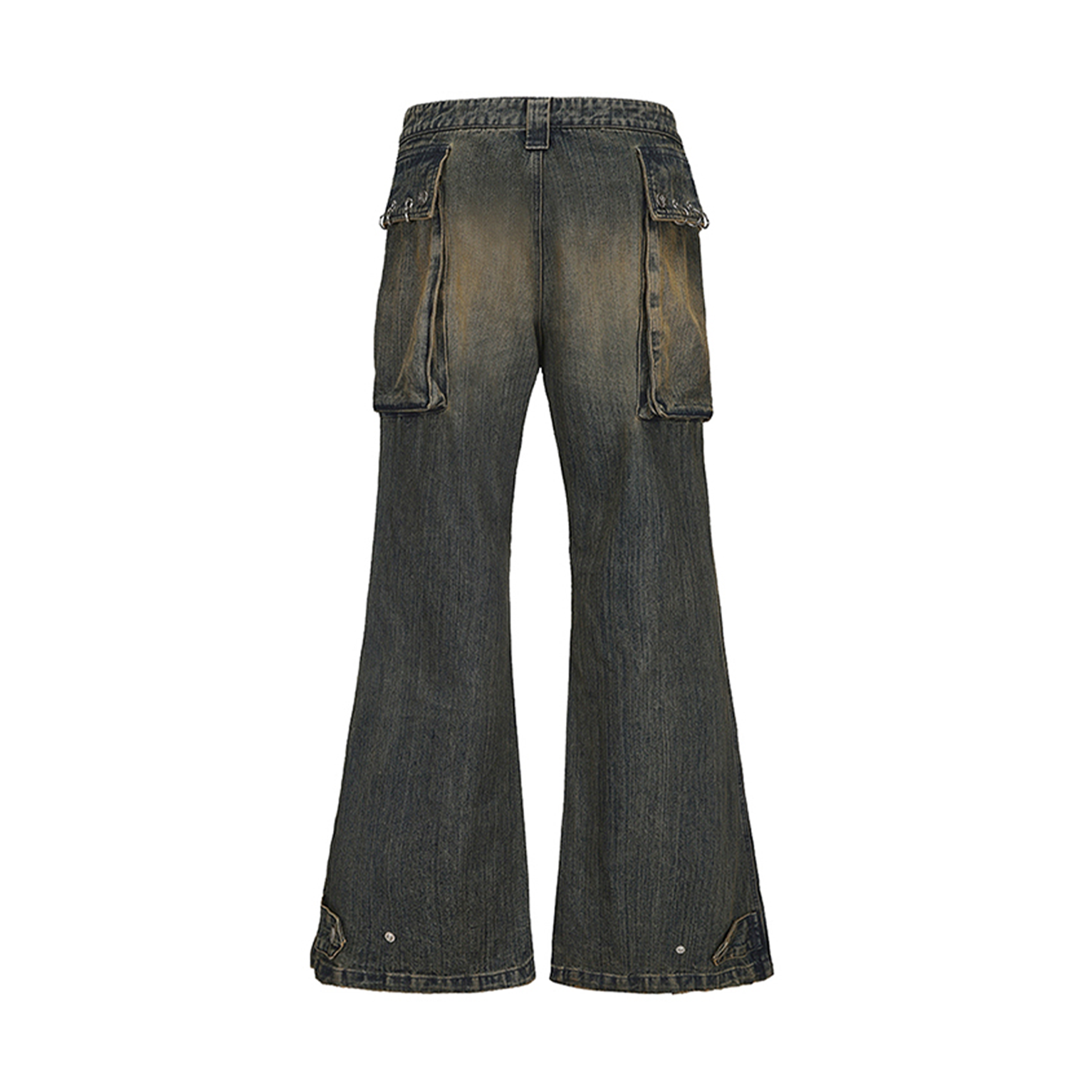 CYCYCY Distressed Big-Pocket Flared Jeans-Jeans-XXS / 27"-Free Shipping Leatheretro