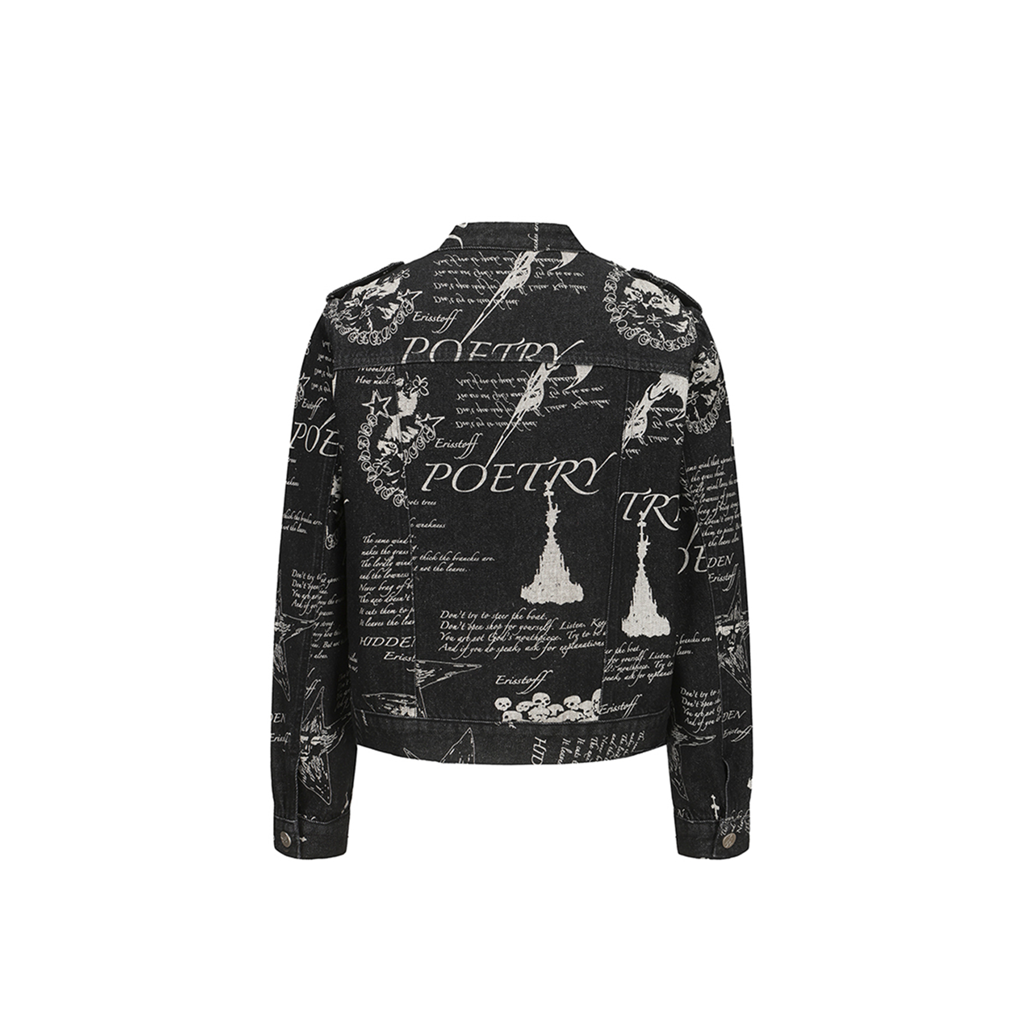 CYCYCY Punk Washed Graffiti Moto Denim Jacket-Jacket-XS-Free Shipping Leatheretro