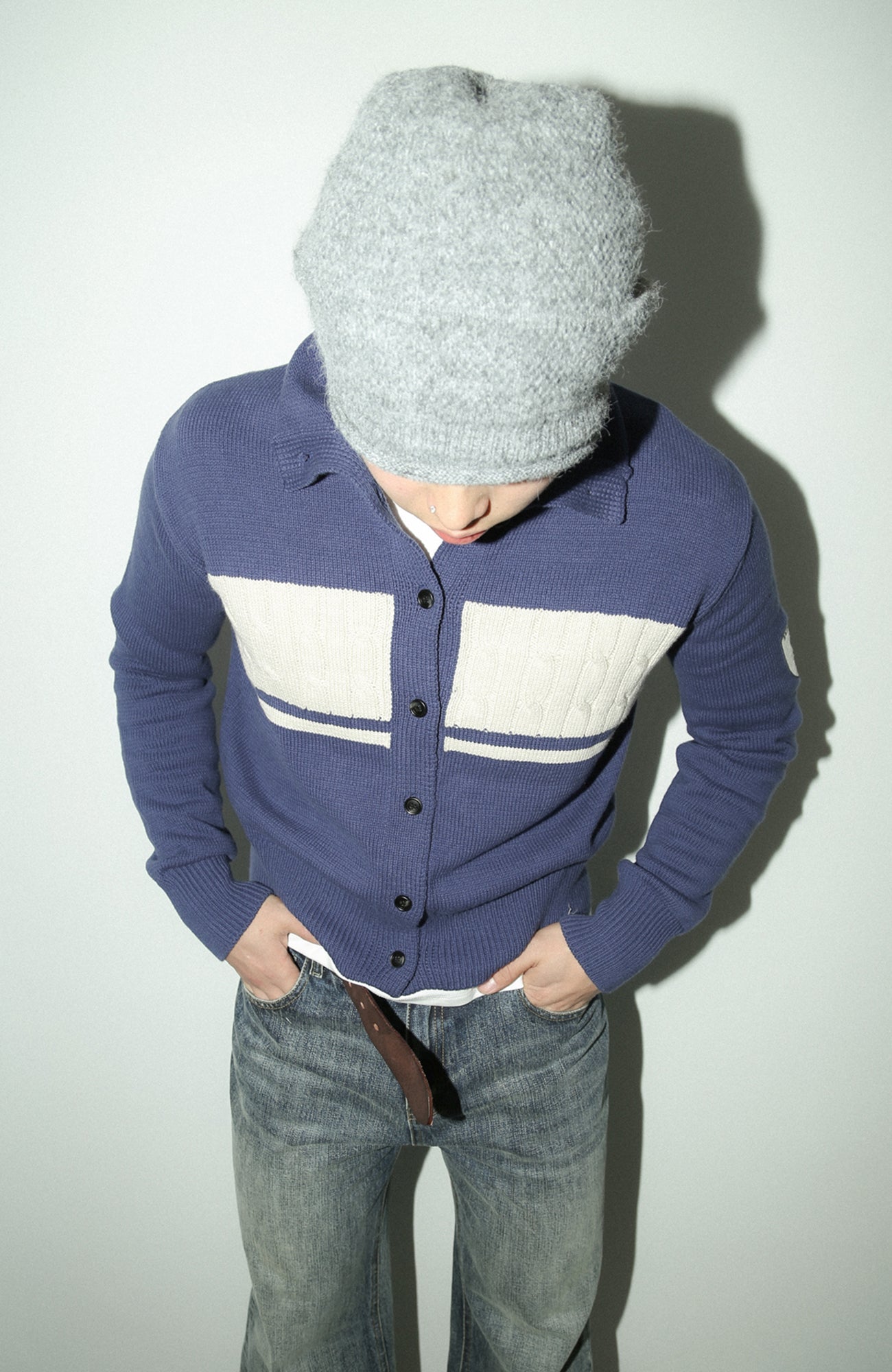 TRECLUB Retro Collegiate Cable-Knit Cardigan-Jacket-S (Preorder)-Free Shipping Leatheretro