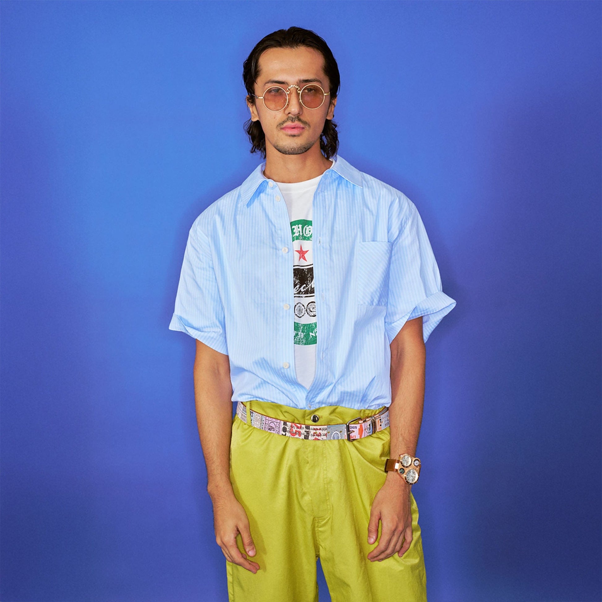 TRECLUB Vision your Success Pinstriped Half Shirt-Half shirt-S-Free Shipping Leatheretro