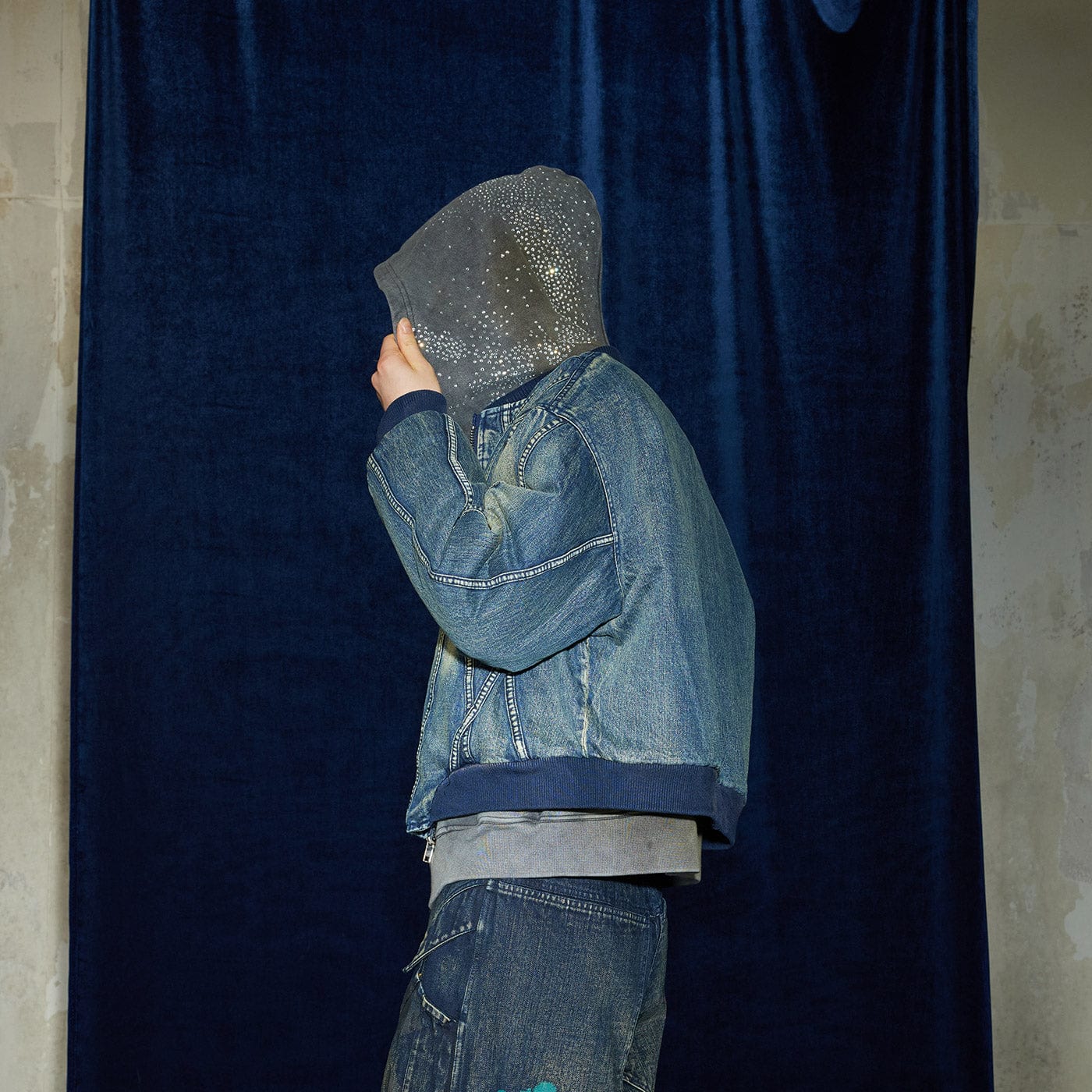 DND4DES Deconstructed Washed Denim Bomber Jacket-Jacket-S-Free Shipping Leatheretro