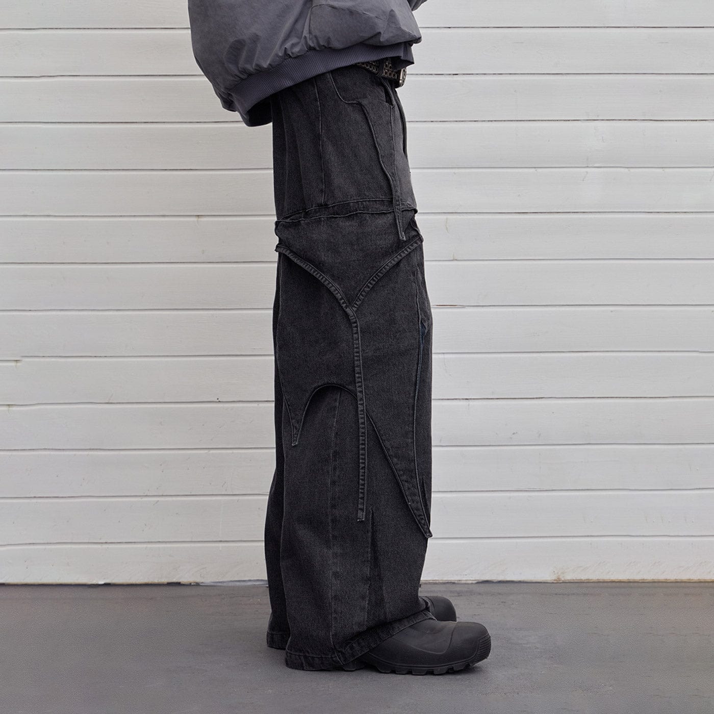 DND4DES Multi-Layered Stripes Deconstructed Jeans-Jeans-S-Free Shipping Leatheretro