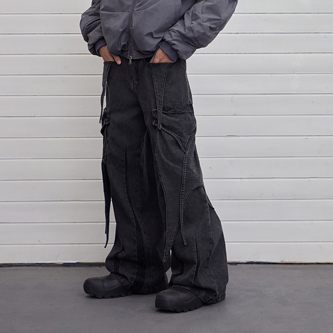 DND4DES Multi-Layered Stripes Deconstructed Jeans-Jeans-S-Free Shipping Leatheretro