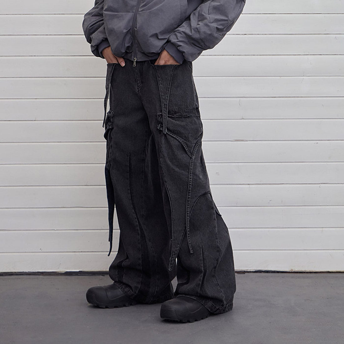 DND4DES Multi-Layered Stripes Deconstructed Jeans-Jeans-S-Free Shipping Leatheretro