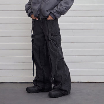 DND4DES Multi-Layered Stripes Deconstructed Jeans-Jeans-S-Free Shipping Leatheretro