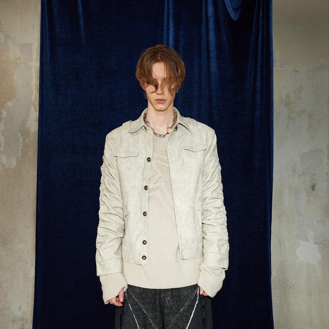 DND4DES Faux Leather Wrinkled Jacket-Jacket-S-Beige-Free Shipping Leatheretro