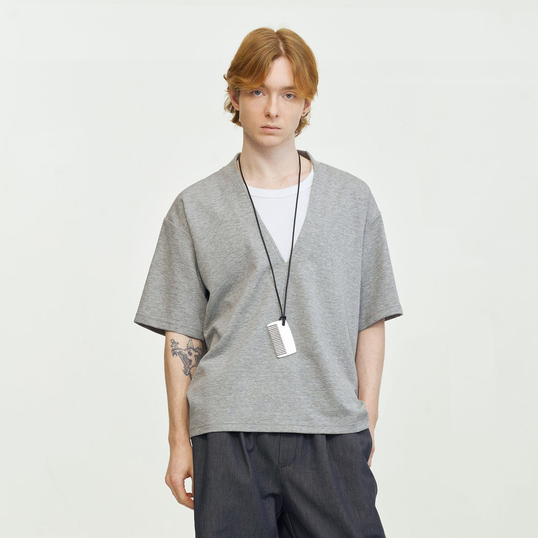 LEONSENSE Essential Deep V-Cut T-Shirt-T Shirt-S-Free Shipping Leatheretro