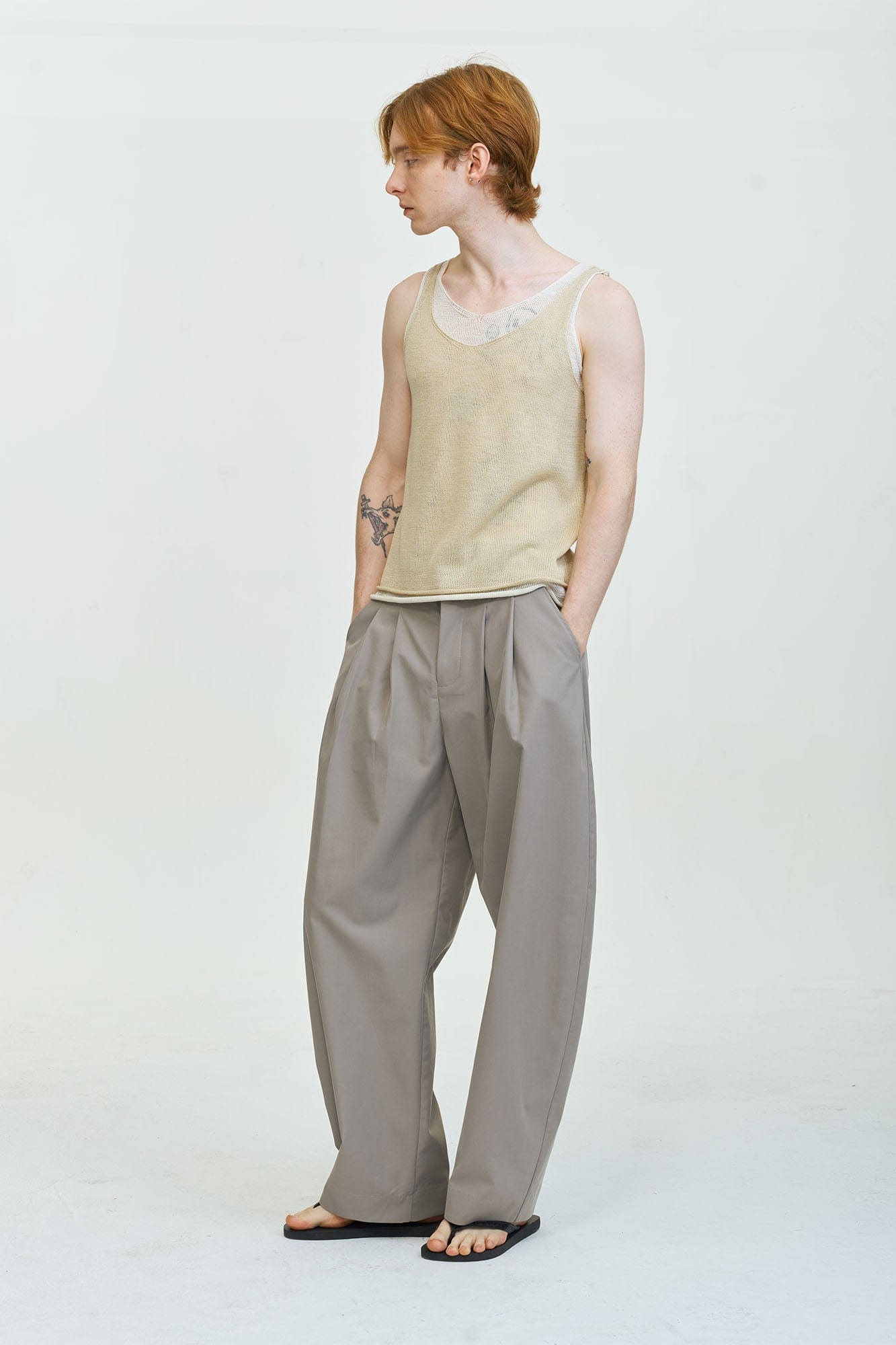 LEONSENSE Pleated Tencel Oversized Curved Pants-Jeans-S-Free Shipping Leatheretro