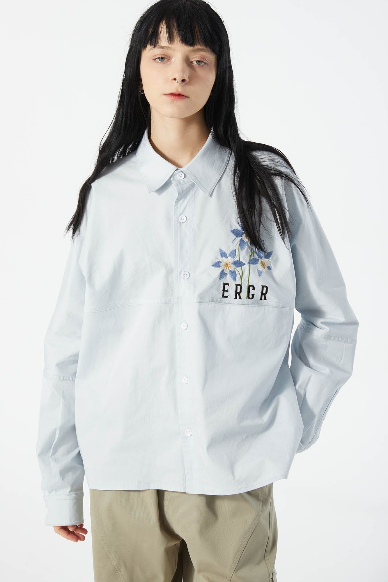 ERROR CODE ROBOT Botanical Embroidered Logo Shirt-Shirt-S-Free Shipping Leatheretro