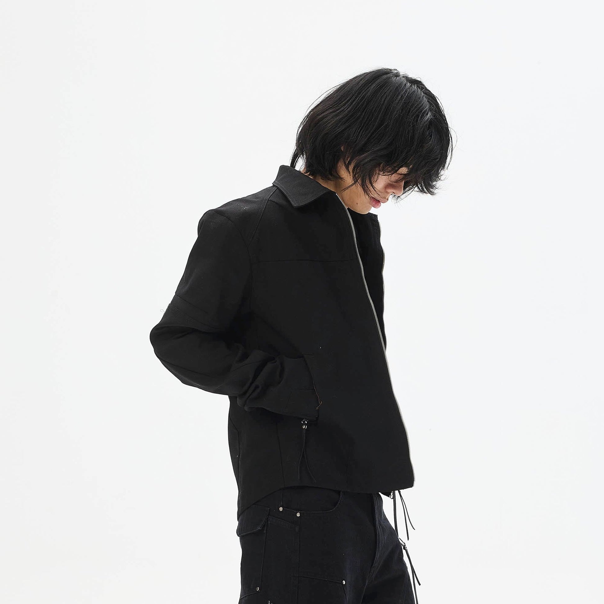 WHISTLEHUNTER Spliced Fringe-Zip Cinched-Waist Jacket-Jacket-S-Brown-Free Shipping Leatheretro