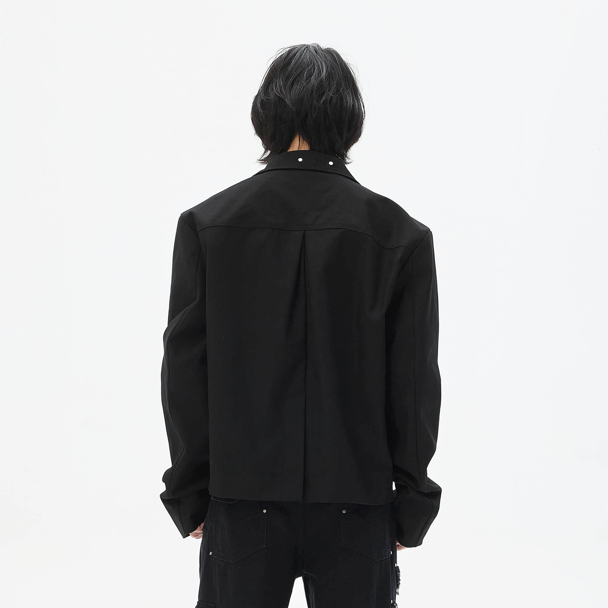 WHISTLEHUNTER Multi-Pocket Magnetic Closure Jacket-Jacket-S-Black-Free Shipping Leatheretro