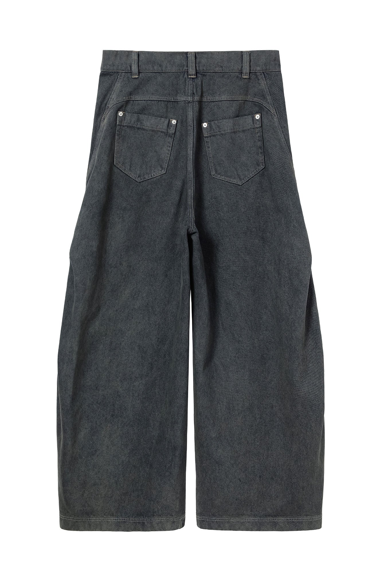 ALVNG AR ANTS Slanted Rivet-Paneled Jeans-Jeans-S-Black (Preorder)-Free Shipping Leatheretro