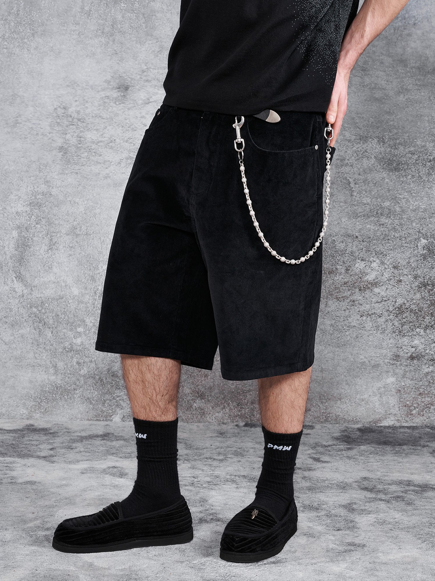 PMW Corduroy Straight-Leg Shorts-Shorts-S-Free Shipping Leatheretro