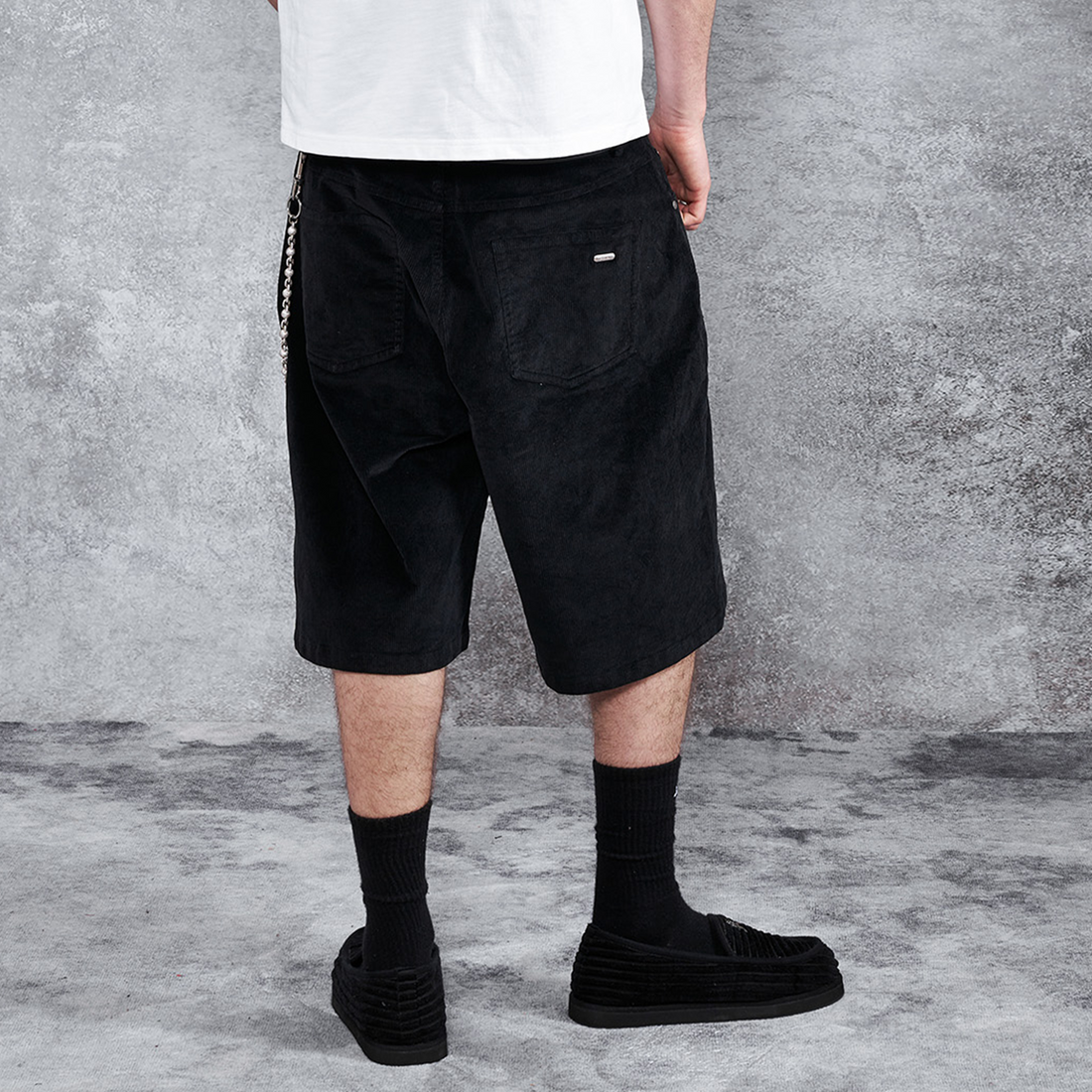 PMW Corduroy Straight-Leg Shorts-Shorts-S-Free Shipping Leatheretro