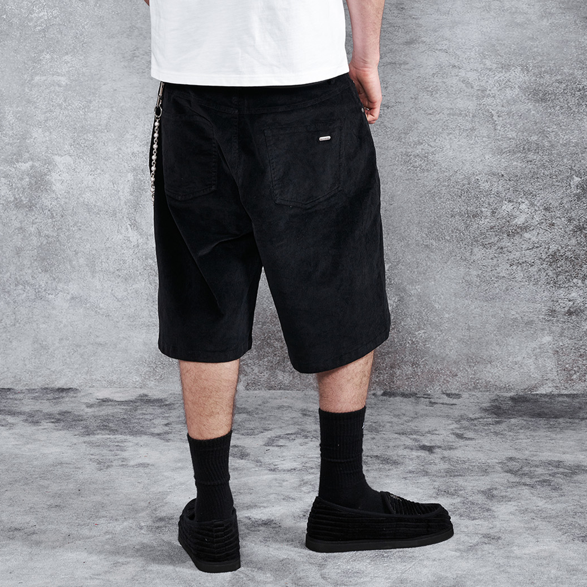 PMW Corduroy Straight-Leg Shorts-Shorts-S-Free Shipping Leatheretro