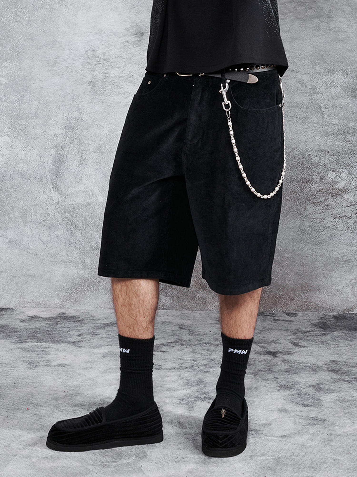 PMW Corduroy Straight-Leg Shorts-Shorts-S-Free Shipping Leatheretro