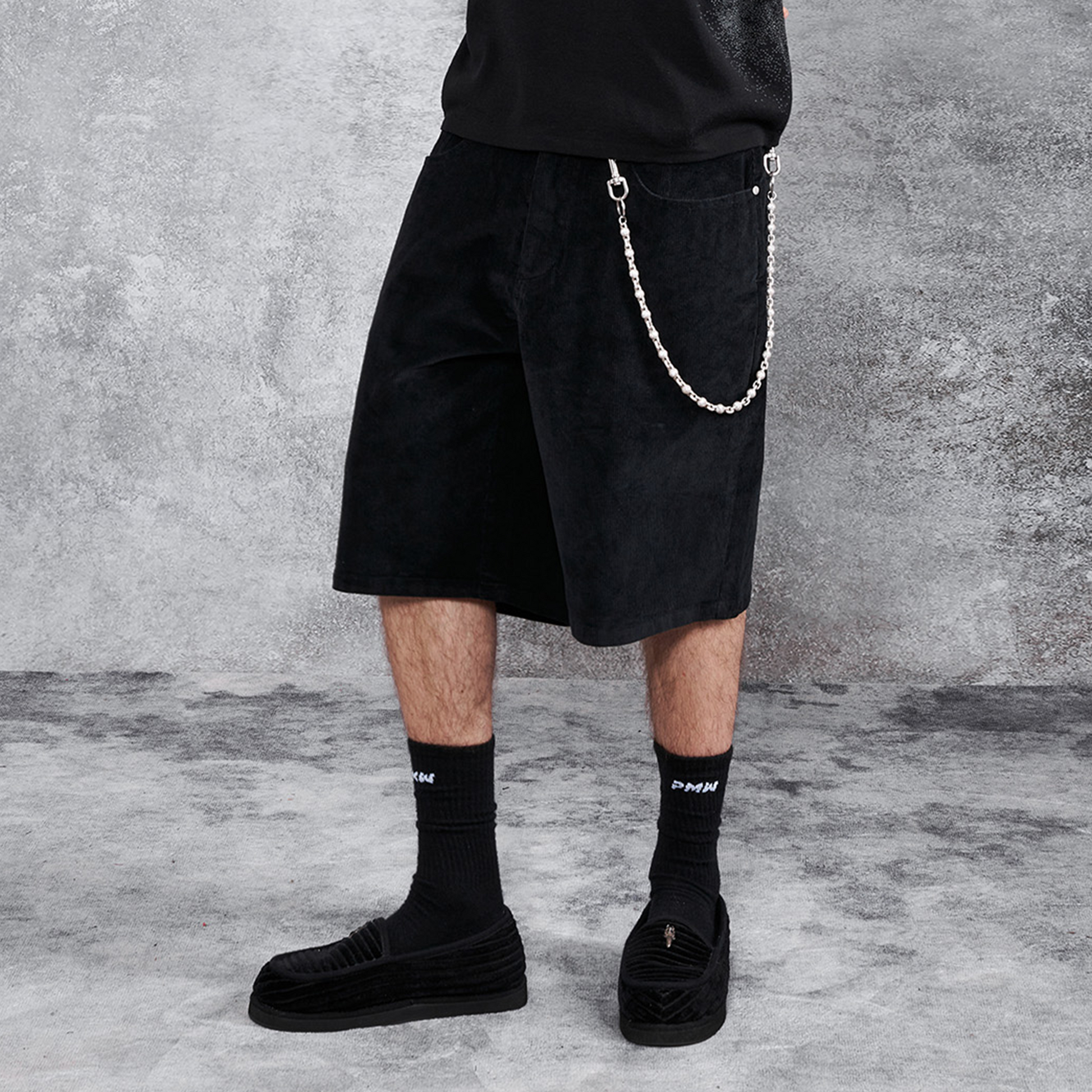 PMW Corduroy Straight-Leg Shorts-Shorts-S-Free Shipping Leatheretro