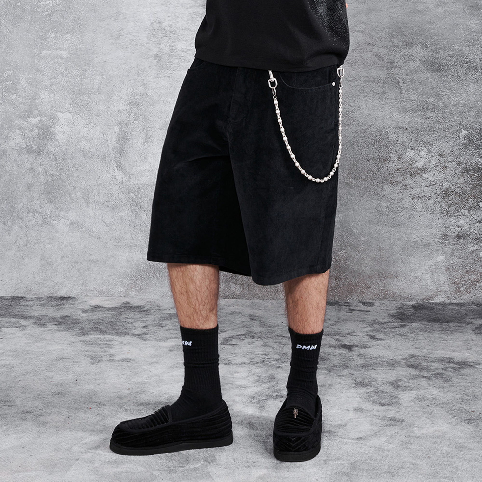 PMW Corduroy Straight-Leg Shorts-Shorts-S-Free Shipping Leatheretro