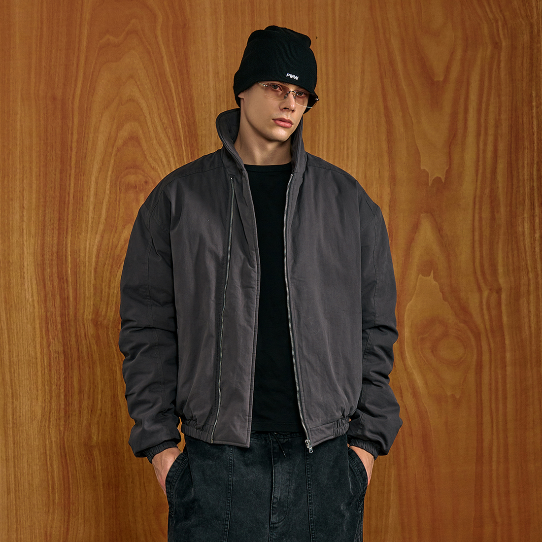PMW Essential Stand-Collar Padded Jacket-Jacket-S-Brown-Free Shipping Leatheretro
