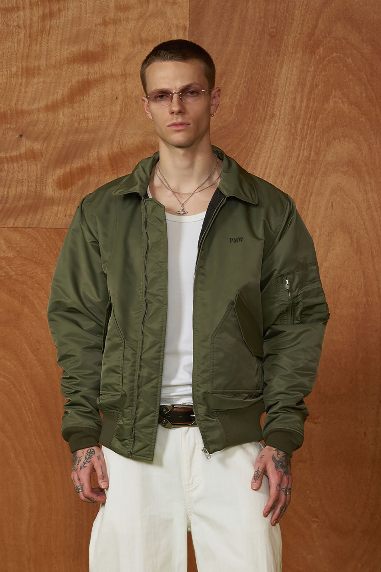 PMW Classic Ruched Insulated Bomber Jacket-Jacket-S-Green-Free Shipping Leatheretro