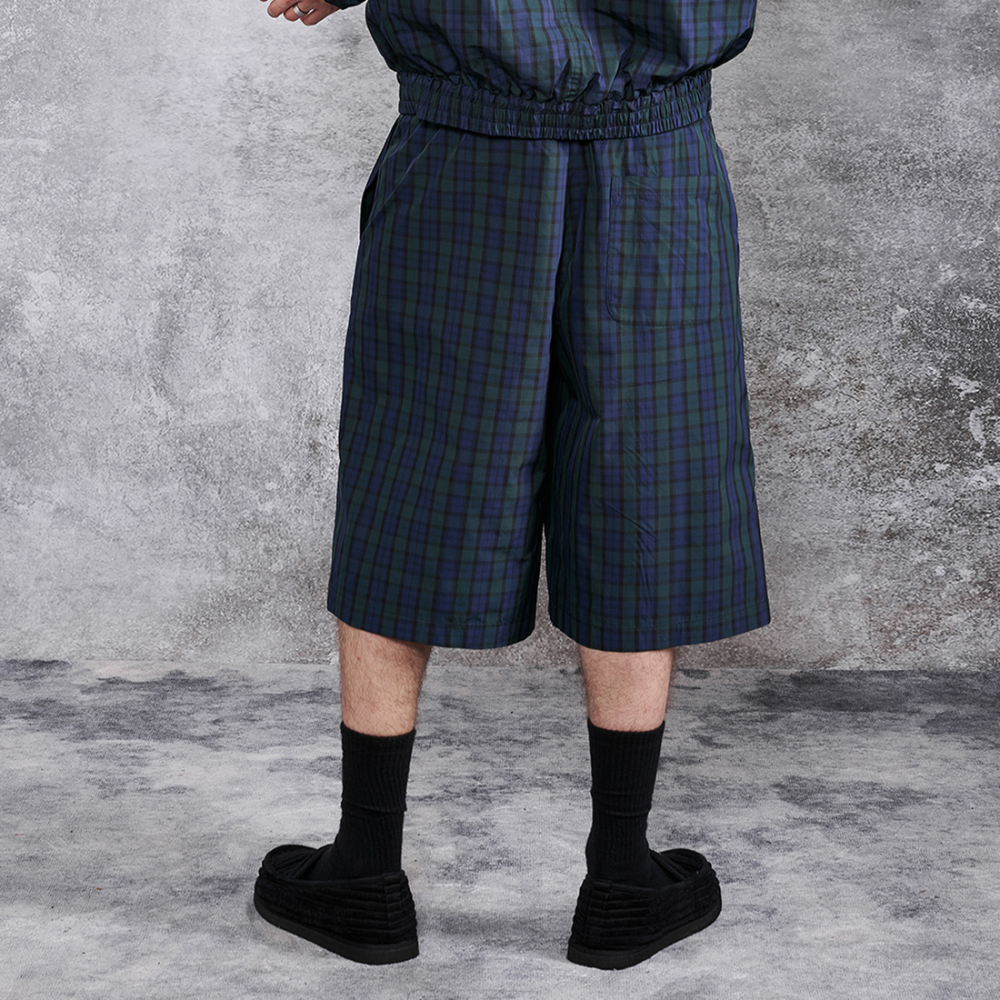 PMW Retro Plaid Drawstring Wide-Leg Shorts-Shorts-S-Free Shipping Leatheretro