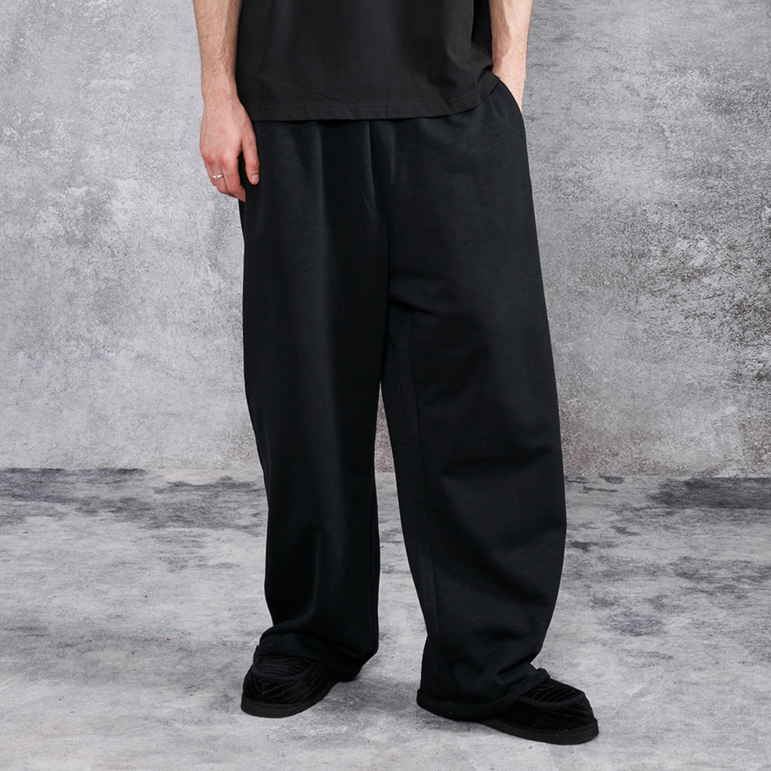 PMW Terry Wide-Leg Straight Sweatpants-Pants-S-White-Free Shipping Leatheretro