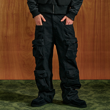 PMW Washed Multi-Pockets Cargo Pants-Pants-S-Free Shipping Leatheretro
