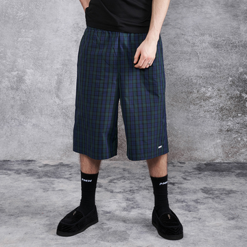 PMW Retro Plaid Drawstring Wide-Leg Shorts-Shorts-S-Free Shipping Leatheretro