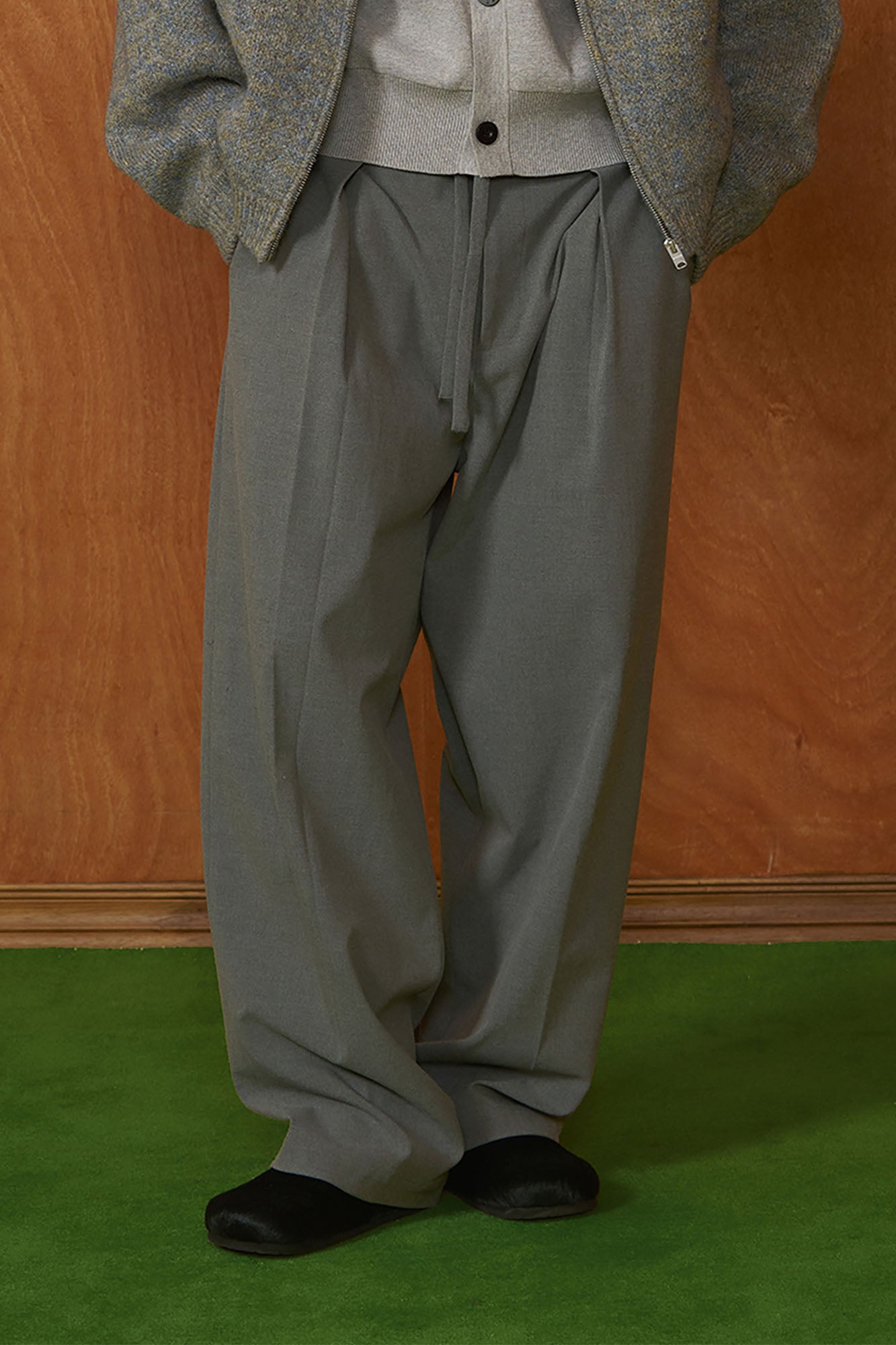 PMW Classic Pleated Fluid Wide-Leg Trousers-Pants-S (Preorder)-Black-Free Shipping Leatheretro