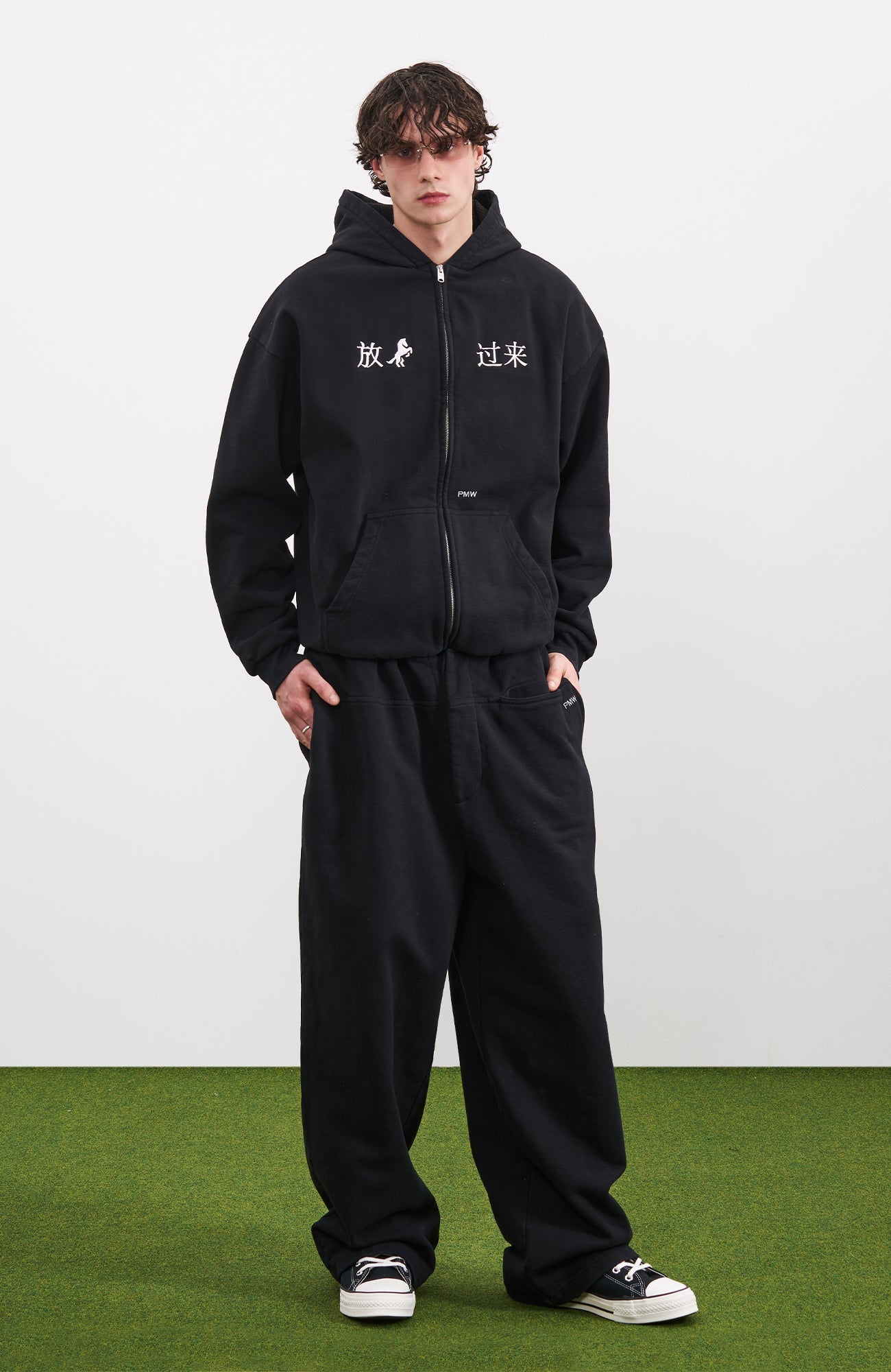 PMW Oversized Curved Wide-Leg Sweatpants-Pants-S-Free Shipping Leatheretro