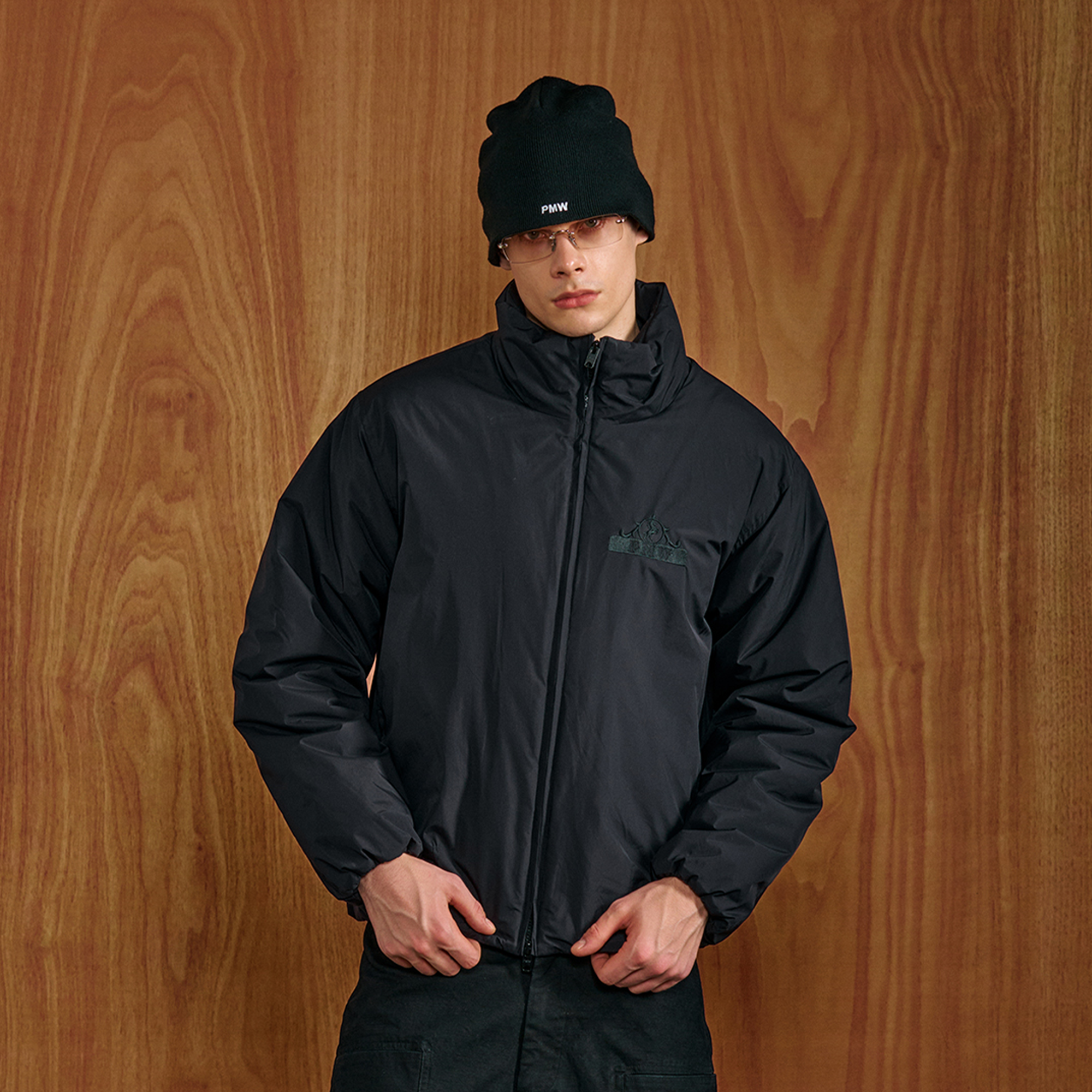 PMW Embroidered LOGO Waterproof Padded Jacket-Jacket-S-Black-Free Shipping Leatheretro